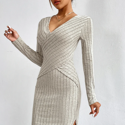 Juliette | Robe en tricot beige